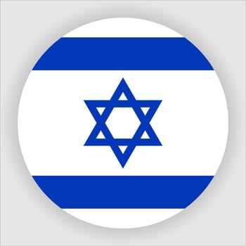 Israel Flat Rounded National Flag Icon Vector