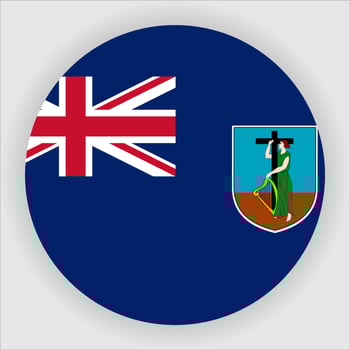 Montserrat Flat Rounded National Flag Icon Vector