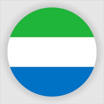 Sierra Leone Flat Rounded National Flag Icon Vector