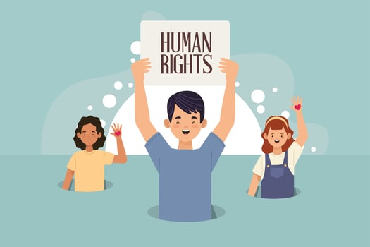 human rights people gear vector