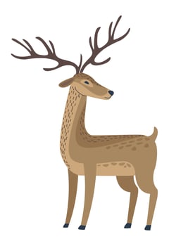 cute reindeer animal vector