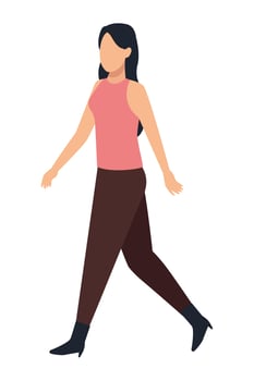 young woman walking vector