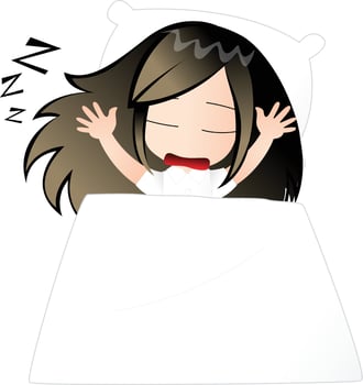 girl sleeping cartoon vector clipart cute kawaii