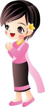 girl cartoon vector clipart cute kawaii
