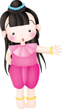 thaigirl cartoon vector clipart cute kawaii