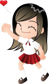 girl indomitable vector cartoon clipart kawaii