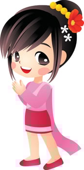 thaigirl cartoon vector clipart cute kawaii