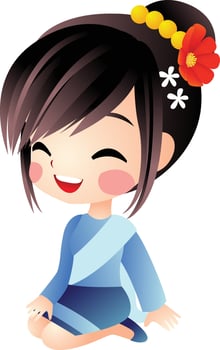 thaigirl cartoon vector clipart cute kawaii