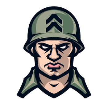 Professional logo american soldier, sport mascot, icon warrior. vector