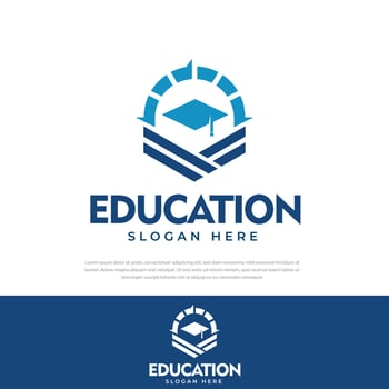 Educational Logo Design Toga Hat School graduate Education university vector illustration,symbol,icon