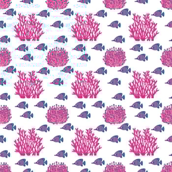 Sea Fish Seamless Pattern Design vector