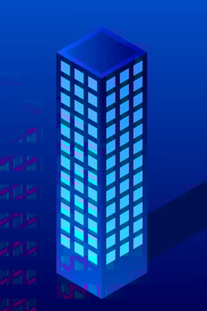 Isometric Future City. Real estate and construction industry concept vector