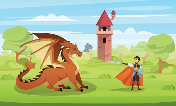 Cartoon Fairy Tale Characters Composition vector