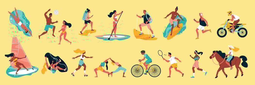 Summer Sport Color Set vector
