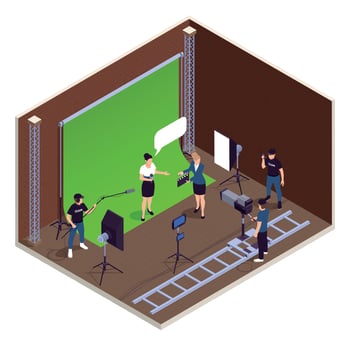 TV Show Isometric Concept vector
