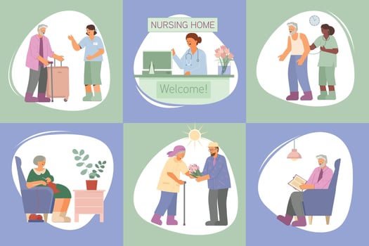Nursing Home Composition Set vector