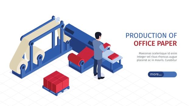 Office Paper Production Banner vector
