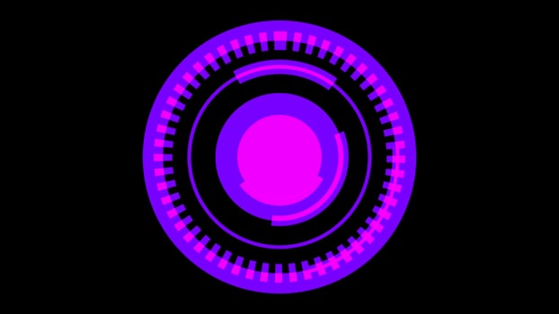 Red HUD spining circle background photo