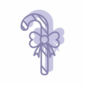Candy Cane Icon Blue Style vector