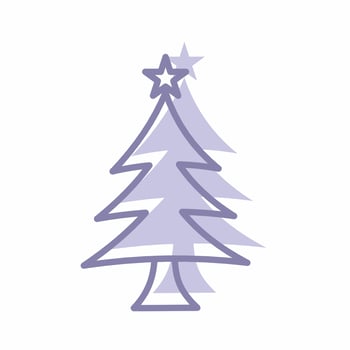 Christmas Tree Icon Blue Style vector