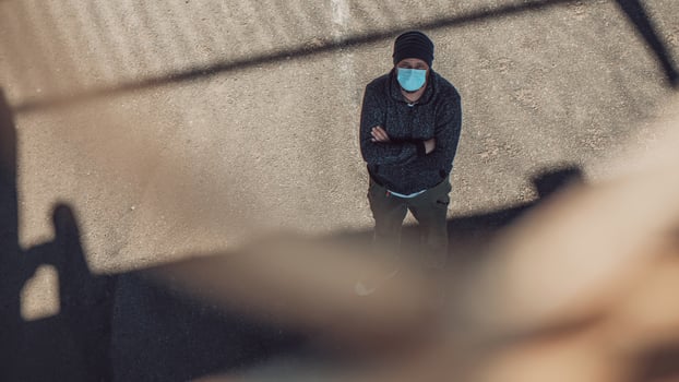 Man In A Medical Mask For Protection photo
