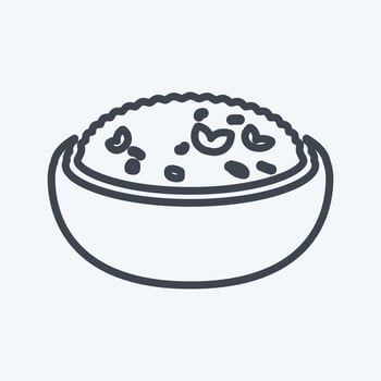 Icon Risotto - Line Style - Simple illustration,Editable stroke vector