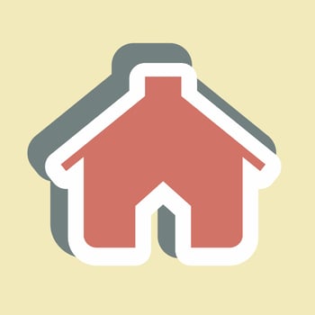 Sticker Pet House - Simple illustration,Editable stroke vector