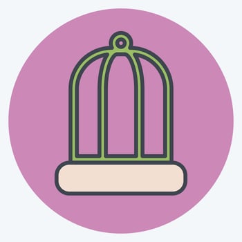 Icon Bird Cage - Color Mate Style - Simple illustration,Editable stroke vector