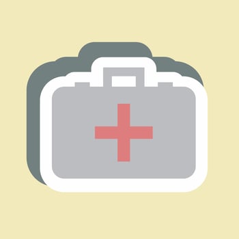 Sticker Medicine Box - Simple illustration,Editable stroke vector