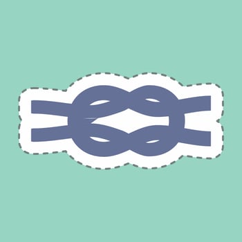 Sticker Rope - Line Cut - Simple illustration,Editable stroke vector