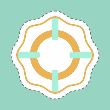 Sticker Life Tube - Line Cut - Simple illustration,Editable stroke vector