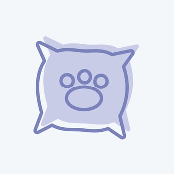 Icon Dog Cushion - Two Tone Style - Simple illustration,Editable stroke vector