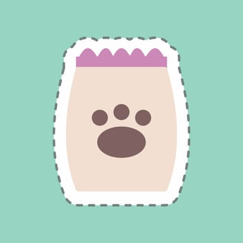 Sticker Pet Food I - Line Cut - Simple illustration,Editable stroke vector