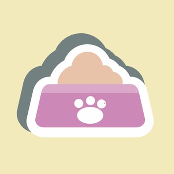 Sticker Cat Food - Simple illustration,Editable stroke vector