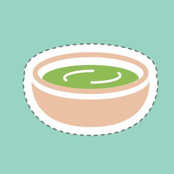 Sticker Green Sauce - Line Cut - Simple illustration,Editable stroke vector