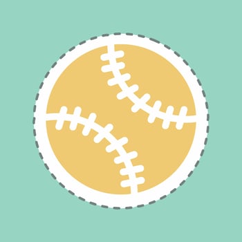 Sticker Soft Ball - Line Cut - Simple illustration,Editable stroke vector