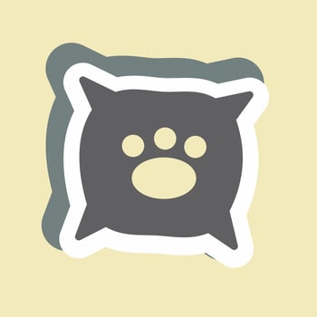 Sticker Dog Cushion - Simple illustration,Editable stroke vector