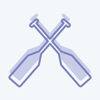 Icon Oars - Two Tone Style - Simple illustration,Editable stroke vector