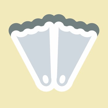 Sticker Fins - Simple illustration,Editable stroke vector