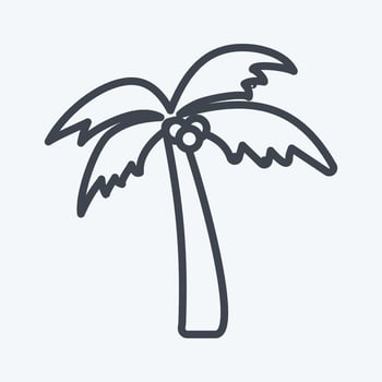 Icon Coconut Tree - Line Style - Simple illustration,Editable stroke vector