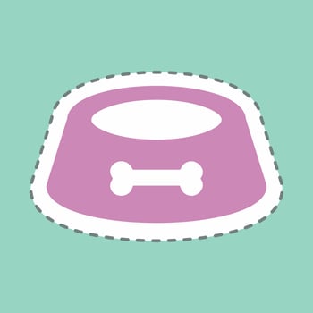 Sticker Food for Pets - Line Cut - Simple illustration,Editable stroke vector