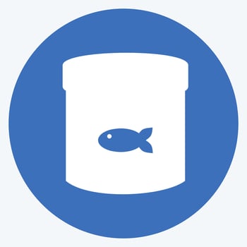 Icon Canned Fish Food - Long Shadow Style - Simple illustration,Editable stroke vector