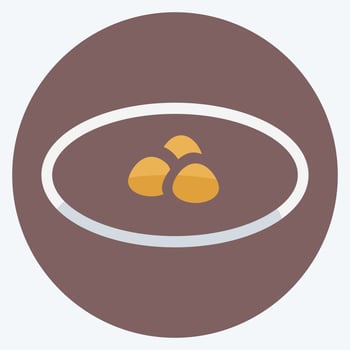 Icon Dumpling Soup - Flat Style - Simple illustration,Editable stroke vector