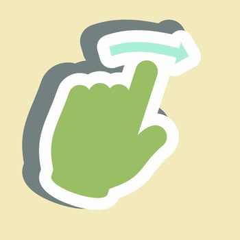 Sticker Swipe Right - Simple illustration,Editable stroke vector