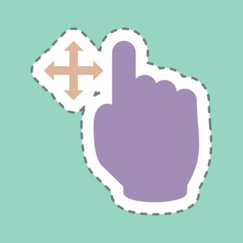 Sticker Move - Line Cut - Simple illustration,Editable stroke vector