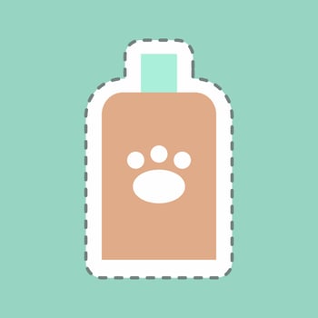 Sticker Veterinary Medicine - Line Cut - Simple illustration,Editable stroke vector