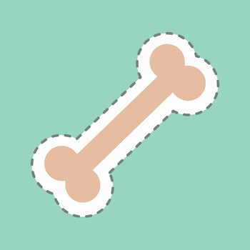 Sticker Bone for Dog - Line Cut - Simple illustration,Editable stroke vector