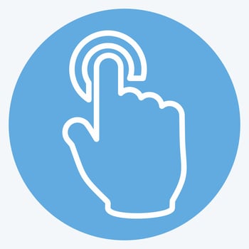 Icon Tap - Blue Eyes Style - Simple illustration,Editable stroke vector