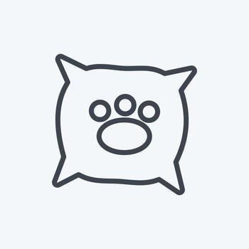 Icon Dog Cushion - Line Style - Simple illustration,Editable stroke vector