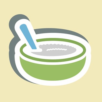 Sticker Rice Pudding - Simple illustration,Editable stroke vector